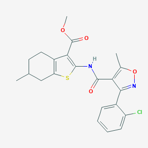 Methyl 2-({[3-(2-chlorophenyl)-5-methyl-4-isoxazolyl]carbonyl}amino)-6-methyl-4,5,6,7-tetrahydro-1-benzothiophene-3-carboxylate