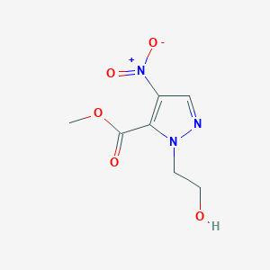 molecular formula C7H9N3O5 B3305567 1H-Pyrazole-5-carboxylic acid, 1-(2-hydroxyethyl)-4-nitro-, methyl ester CAS No. 923283-71-0