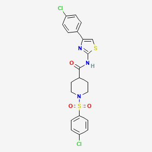 1-(4-chlorobenzenesulfonyl)-N-[4-(4-chlorophenyl)-1,3-thiazol-2-yl]piperidine-4-carboxamide