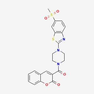 molecular formula C22H19N3O5S2 B3305601 3-(4-(6-(methylsulfonyl)benzo[d]thiazol-2-yl)piperazine-1-carbonyl)-2H-chromen-2-one CAS No. 923401-96-1