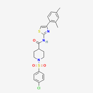 1-(4-chlorobenzenesulfonyl)-N-[4-(2,4-dimethylphenyl)-1,3-thiazol-2-yl]piperidine-4-carboxamide