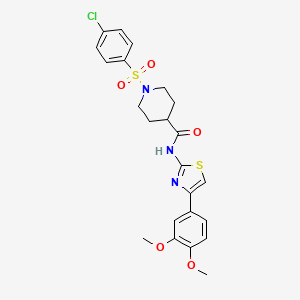 1-(4-chlorobenzenesulfonyl)-N-[4-(3,4-dimethoxyphenyl)-1,3-thiazol-2-yl]piperidine-4-carboxamide