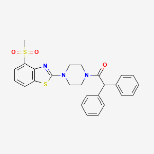 molecular formula C26H25N3O3S2 B3305619 1-(4-(4-(Methylsulfonyl)benzo[d]thiazol-2-yl)piperazin-1-yl)-2,2-diphenylethanone CAS No. 923420-06-8