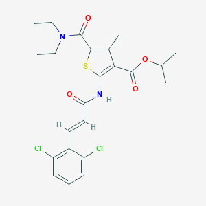 molecular formula C23H26Cl2N2O4S B330563 Isopropyl 2-{[3-(2,6-dichlorophenyl)acryloyl]amino}-5-[(diethylamino)carbonyl]-4-methyl-3-thiophenecarboxylate 