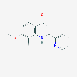 molecular formula C17H16N2O2 B3305686 4-Quinolinol, 7-methoxy-8-methyl-2-(6-methyl-2-pyridinyl)- CAS No. 923604-92-6