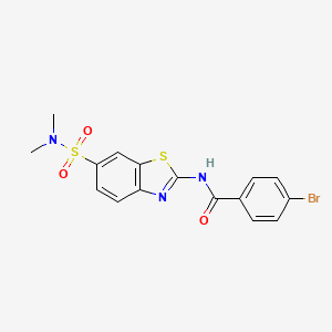 molecular formula C16H14BrN3O3S2 B3305689 4-bromo-N-[6-(dimethylsulfamoyl)-1,3-benzothiazol-2-yl]benzamide CAS No. 923677-74-1