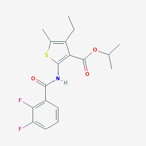 molecular formula C18H19F2NO3S B330570 Isopropyl 2-[(2,3-difluorobenzoyl)amino]-4-ethyl-5-methyl-3-thiophenecarboxylate 