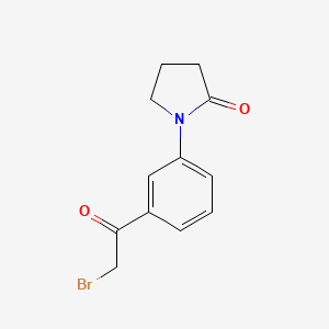 molecular formula C12H12BrNO2 B3305703 1-[3-(Bromoacetyl)phenyl]pyrrolidin-2-one CAS No. 923681-28-1