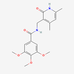 molecular formula C18H22N2O5 B3305728 N-[(4,6-dimethyl-2-oxo-1,2-dihydropyridin-3-yl)methyl]-3,4,5-trimethoxybenzamide CAS No. 923740-92-5