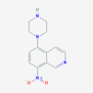 molecular formula C13H14N4O2 B3305731 8-Nitro-5-(piperazin-1-yl)isoquinoline CAS No. 923752-41-4