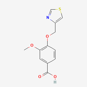 molecular formula C12H11NO4S B3305739 3-Methoxy-4-(1,3-thiazol-4-ylmethoxy)benzoic acid CAS No. 923817-60-1