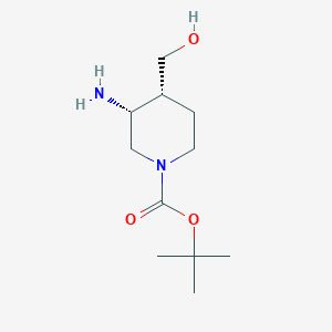 molecular formula C11H22N2O3 B3305758 tert-butyl (3R,4R)-3-amino-4-(hydroxymethyl)piperidine-1-carboxylate CAS No. 923956-61-0