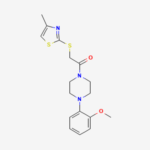 molecular formula C17H21N3O2S2 B3305770 1-(4-(2-Methoxyphenyl)piperazin-1-yl)-2-((4-methylthiazol-2-yl)thio)ethanone CAS No. 924051-54-7