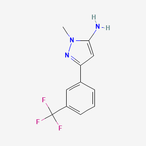 molecular formula C11H10F3N3 B3305772 1-methyl-3-[3-(trifluoromethyl)phenyl]-1H-pyrazol-5-amine CAS No. 92406-46-7