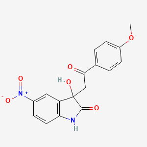 molecular formula C17H14N2O6 B3305794 3-hydroxy-3-[2-(4-methoxyphenyl)-2-oxoethyl]-5-nitro-2,3-dihydro-1H-indol-2-one CAS No. 924125-13-3