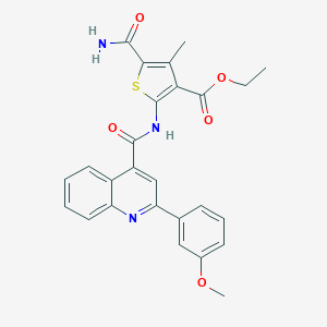 Ethyl 5-carbamoyl-2-({[2-(3-methoxyphenyl)quinolin-4-yl]carbonyl}amino)-4-methylthiophene-3-carboxylate