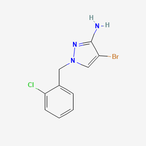 molecular formula C10H9BrClN3 B3305933 4-bromo-1-(2-chlorobenzyl)-1H-pyrazol-3-amine CAS No. 925147-38-2