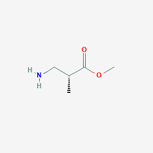 molecular formula C5H11NO2 B3305949 Propanoic acid, 3-amino-2-methyl-, methyl ester, (R)- CAS No. 92535-26-7