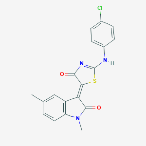 molecular formula C19H14ClN3O2S B330597 (5Z)-2-(4-chloroanilino)-5-(1,5-dimethyl-2-oxoindol-3-ylidene)-1,3-thiazol-4-one 