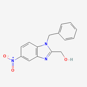 molecular formula C15H13N3O3 B3305972 (1-Benzyl-5-nitro-1h-benzimidazol-2-yl)methanol CAS No. 92555-02-7