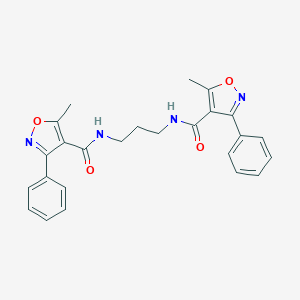 molecular formula C25H24N4O4 B330598 5-methyl-N-(3-{[(5-methyl-3-phenyl-4-isoxazolyl)carbonyl]amino}propyl)-3-phenyl-4-isoxazolecarboxamide 