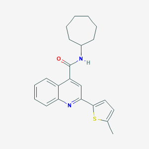 molecular formula C22H24N2OS B330600 N-cycloheptyl-2-(5-methylthiophen-2-yl)quinoline-4-carboxamide 