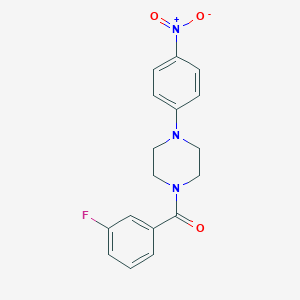 molecular formula C17H16FN3O3 B330602 1-(3-Fluorobenzoyl)-4-{4-nitrophenyl}piperazine 