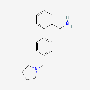 {2-[4-(Pyrrolidin-1-ylmethyl)phenyl]phenyl}methanamine