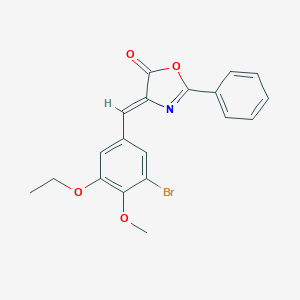 molecular formula C19H16BrNO4 B330604 4-(3-bromo-5-ethoxy-4-methoxybenzylidene)-2-phenyl-1,3-oxazol-5(4H)-one 