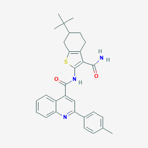 molecular formula C30H31N3O2S B330607 N-(6-tert-butyl-3-carbamoyl-4,5,6,7-tetrahydro-1-benzothiophen-2-yl)-2-(4-methylphenyl)quinoline-4-carboxamide 