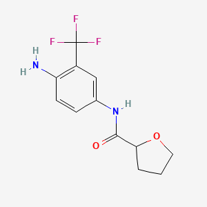 molecular formula C12H13F3N2O2 B3306079 N-[4-氨基-3-(三氟甲基)苯基]氧杂环-2-甲酰胺 CAS No. 926204-53-7