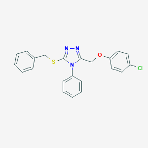 molecular formula C22H18ClN3OS B330608 3-(benzylsulfanyl)-5-[(4-chlorophenoxy)methyl]-4-phenyl-4H-1,2,4-triazole 
