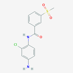 molecular formula C14H13ClN2O3S B3306091 N-(4-氨基-2-氯苯基)-3-甲磺酰基苯甲酰胺 CAS No. 926208-38-0