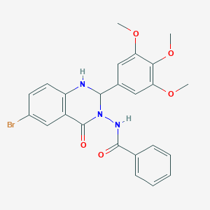 molecular formula C24H22BrN3O5 B330610 N-(6-bromo-4-oxo-2-(3,4,5-trimethoxyphenyl)-1,4-dihydro-3(2H)-quinazolinyl)benzamide 