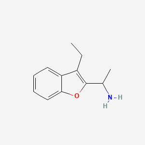 molecular formula C12H15NO B3306156 1-(3-Ethyl-1-benzofuran-2-yl)ethan-1-amine CAS No. 926227-25-0
