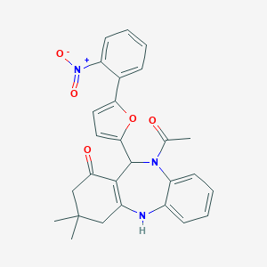 10-acetyl-11-(5-{2-nitrophenyl}-2-furyl)-3,3-dimethyl-2,3,4,5,10,11-hexahydro-1H-dibenzo[b,e][1,4]diazepin-1-one