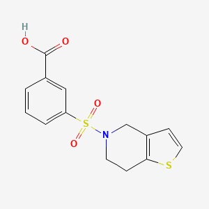 molecular formula C14H13NO4S2 B3306196 3-{4H,5H,6H,7H-thieno[3,2-c]pyridine-5-sulfonyl}benzoic acid CAS No. 926230-39-9