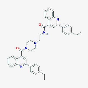 molecular formula C42H41N5O2 B330620 2-(4-ethylphenyl)-N-[2-(4-{[2-(4-ethylphenyl)-4-quinolinyl]carbonyl}-1-piperazinyl)ethyl]-4-quinolinecarboxamide 