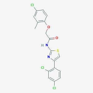 molecular formula C18H13Cl3N2O2S B330621 2-(4-chloro-2-methylphenoxy)-N-[4-(2,4-dichlorophenyl)-1,3-thiazol-2-yl]acetamide 