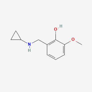 molecular formula C11H15NO2 B3306257 2-[(环丙氨基)甲基]-6-甲氧基苯酚 CAS No. 926249-47-0