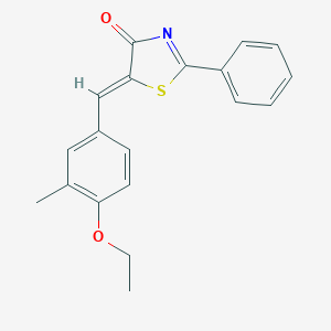 molecular formula C19H17NO2S B330627 5-(4-ethoxy-3-methylbenzylidene)-2-phenyl-1,3-thiazol-4(5H)-one 