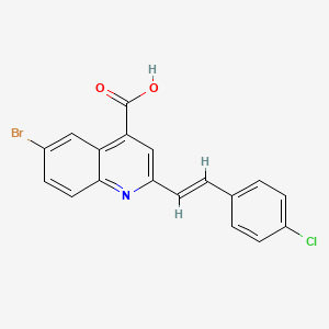 6-Bromo-2-[2-(4-chlorophenyl)ethenyl]quinoline-4-carboxylic acid