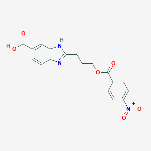 molecular formula C18H15N3O6 B330631 2-(3-{[(4-nitrophenyl)carbonyl]oxy}propyl)-1H-benzimidazole-6-carboxylic acid 