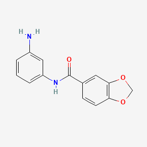 molecular formula C14H12N2O3 B3306316 N-(3-aminophenyl)-2H-1,3-benzodioxole-5-carboxamide CAS No. 926255-02-9