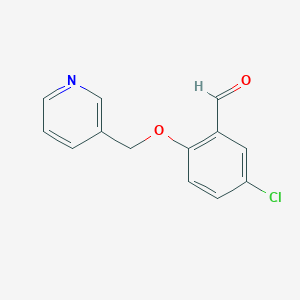 molecular formula C13H10ClNO2 B3306337 5-Chloro-2-(pyridin-3-ylmethoxy)benzaldehyde CAS No. 926257-17-2