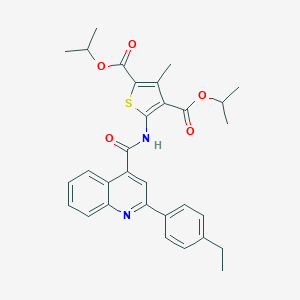 molecular formula C31H32N2O5S B330639 Diisopropyl 5-({[2-(4-ethylphenyl)-4-quinolinyl]carbonyl}amino)-3-methyl-2,4-thiophenedicarboxylate 
