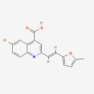 molecular formula C17H12BrNO3 B3306412 6-溴-2-[2-(5-甲基呋喃-2-基)乙烯基]喹啉-4-羧酸 CAS No. 926273-86-1