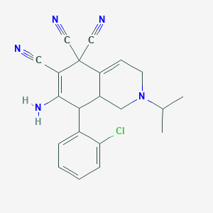 molecular formula C21H20ClN5 B330643 7-amino-8-(2-chlorophenyl)-2-isopropyl-2,3,8,8a-tetrahydro-5,5,6(1H)-isoquinolinetricarbonitrile 