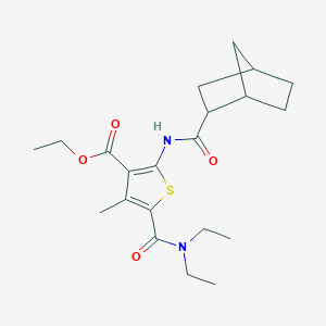 molecular formula C21H30N2O4S B330645 Ethyl 2-[(bicyclo[2.2.1]hept-2-ylcarbonyl)amino]-5-(diethylcarbamoyl)-4-methylthiophene-3-carboxylate 
