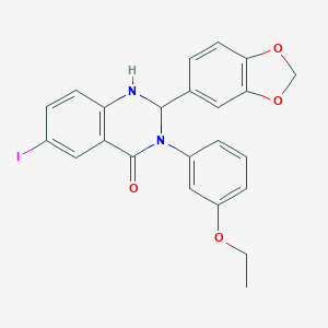 2-(1,3-benzodioxol-5-yl)-3-(3-ethoxyphenyl)-6-iodo-2,3-dihydro-4(1H)-quinazolinone